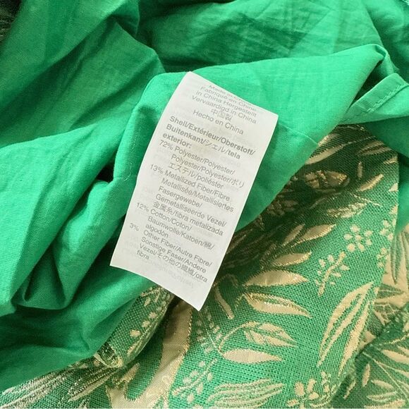 J Crew Crewcuts Girls Dress Sleeveless Golden Deer Green Party Holiday 12 - Picture 4 of 4